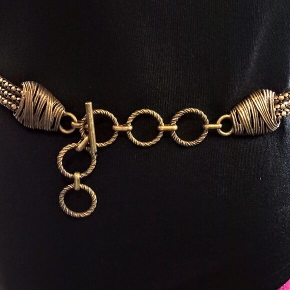 Vintage Triple Strand Metal Snake Chain Toggle Close Belt main image 8